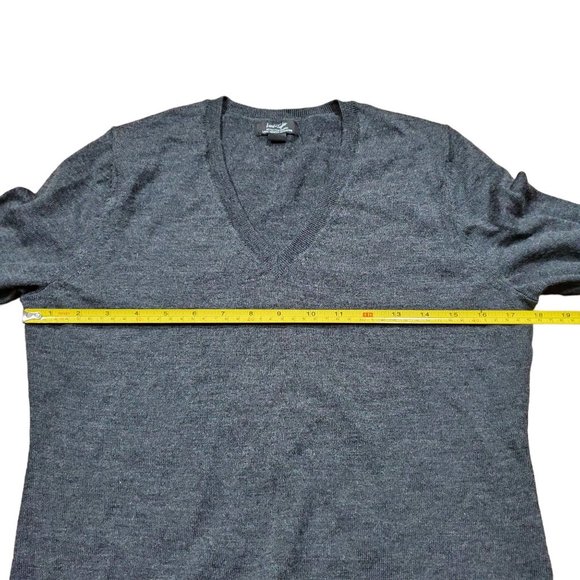 Lord & Taylor Extra Fine Merino Wool Sweater Womens M Heather Gray Long Sleeve - Picture 4 of 6